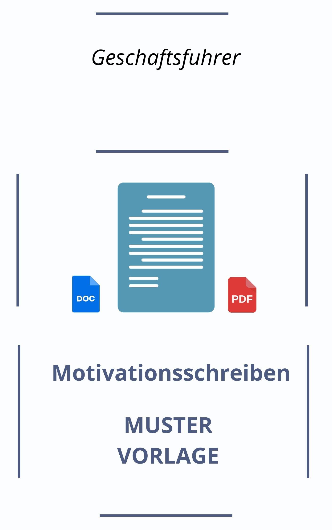 Motivationsschreiben Geschäftsführer