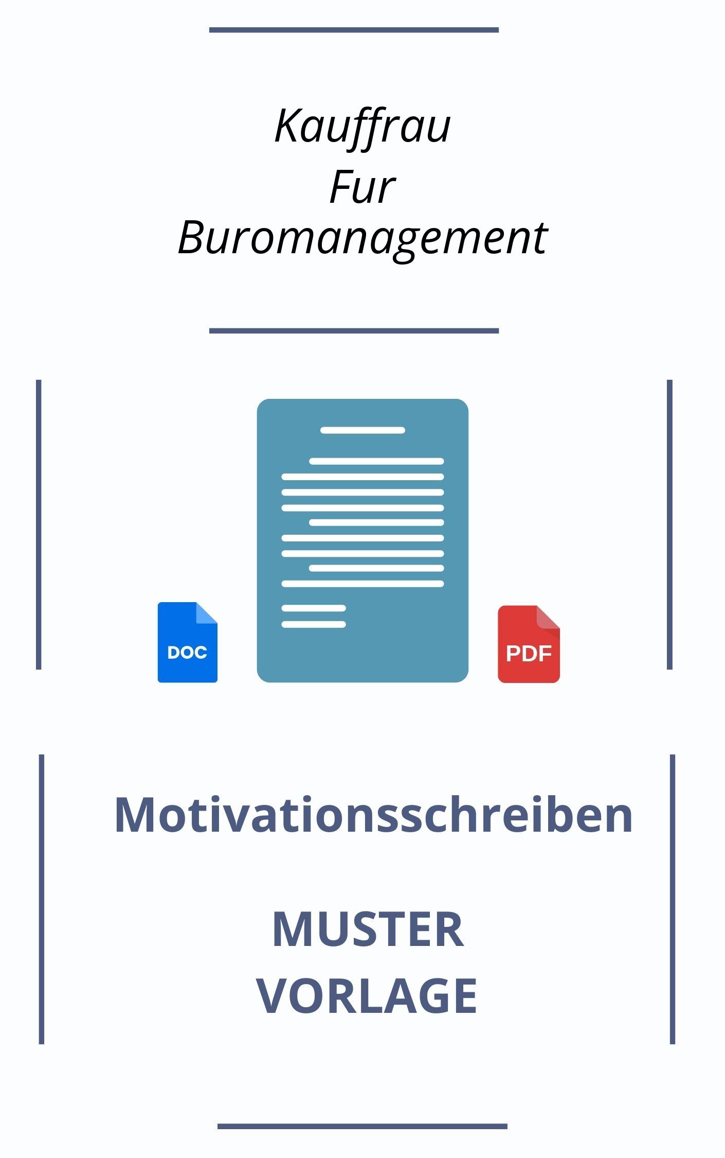 Motivationsschreiben Kauffrau Für Büromanagement